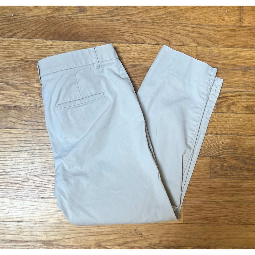 LOFT Ann Taylor Tan Cropped Trousers Khaki Straight Leg Pants Preppy Classic